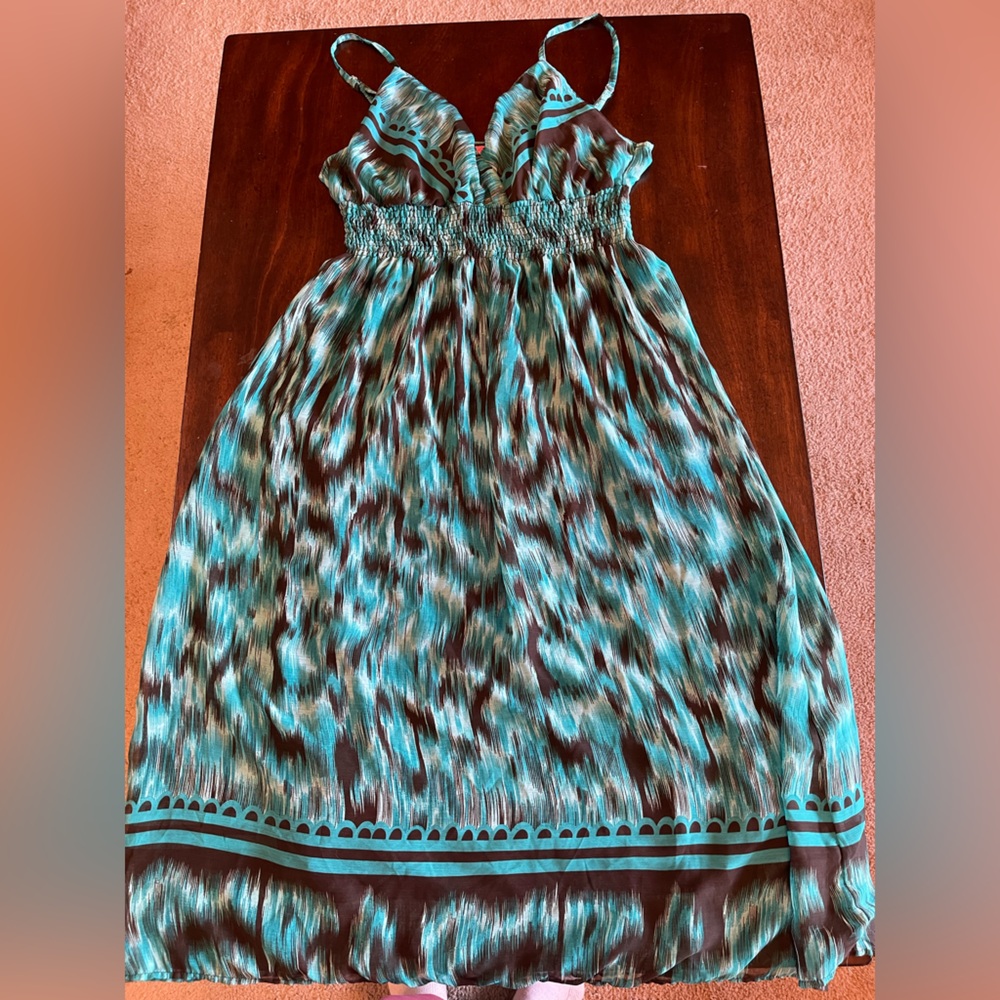 She's Cool Teal and Black Maxi Dress
